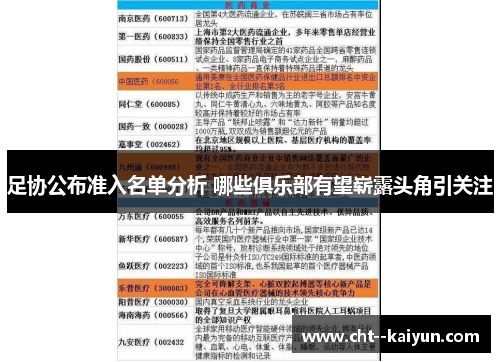 足协公布准入名单分析 哪些俱乐部有望崭露头角引关注